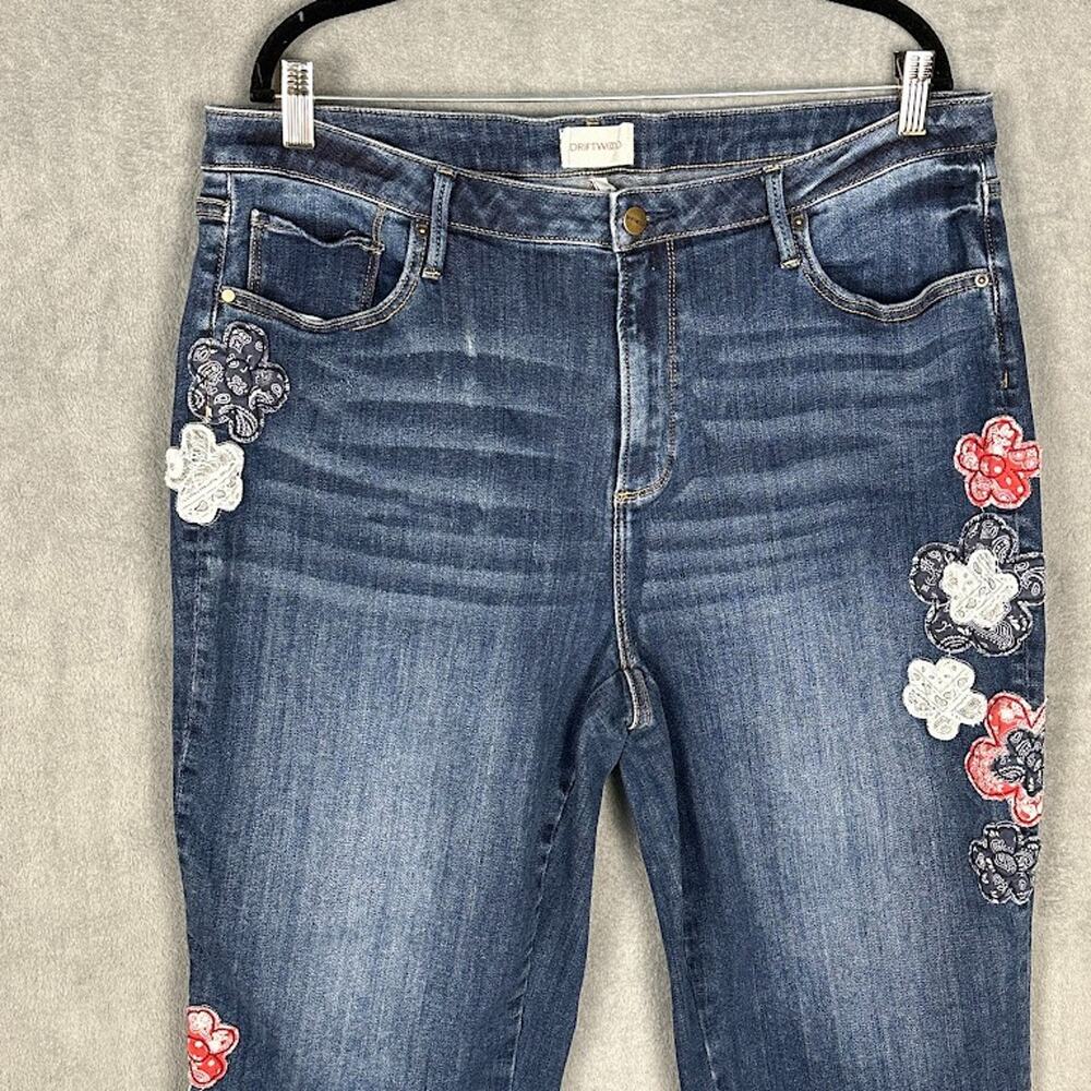 Driftwood Jeans Womens 18 Blue Royce Straight Ankle American Bandstand Boho - Picture 3 of 14
